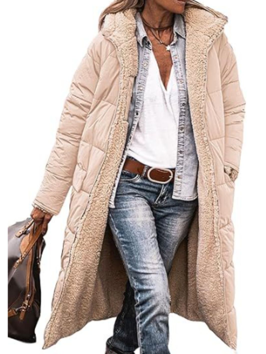 Damen Langer Mantel Für Winter | Kapuze & Freizeit