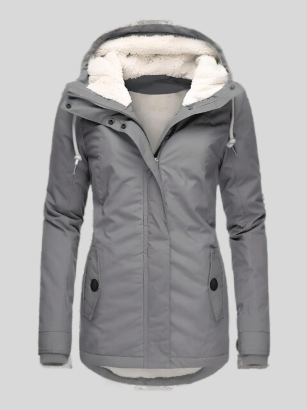 Damen Winterjacke Mit Kapuze | Lang & Gewatteter Kragen