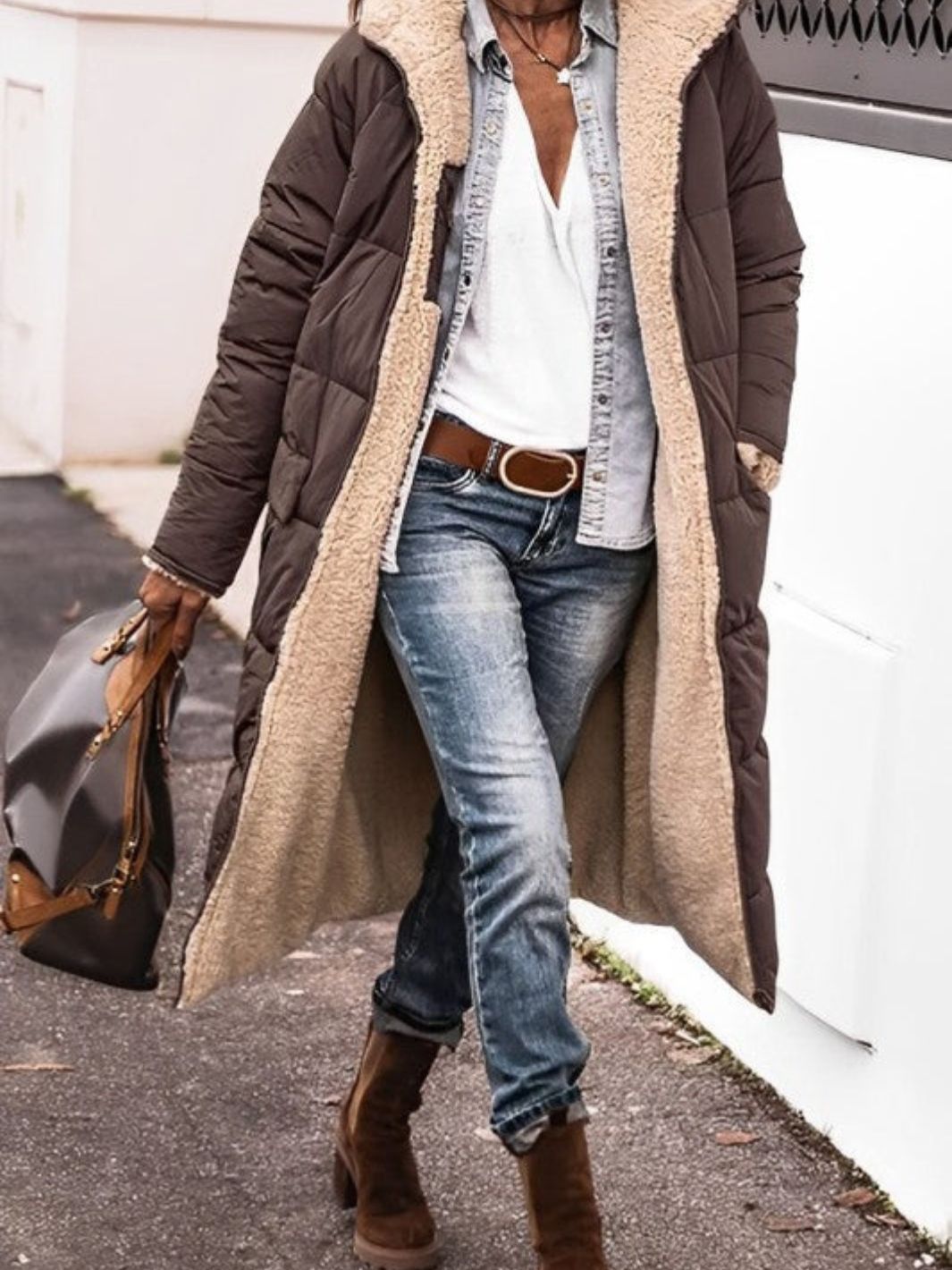 Damen Langer Mantel Für Winter | Kapuze & Freizeit