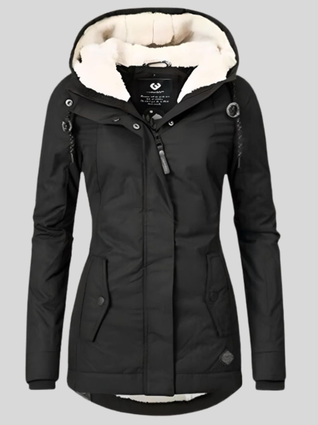 Damen Winterjacke Mit Kapuze | Lang & Gewatteter Kragen