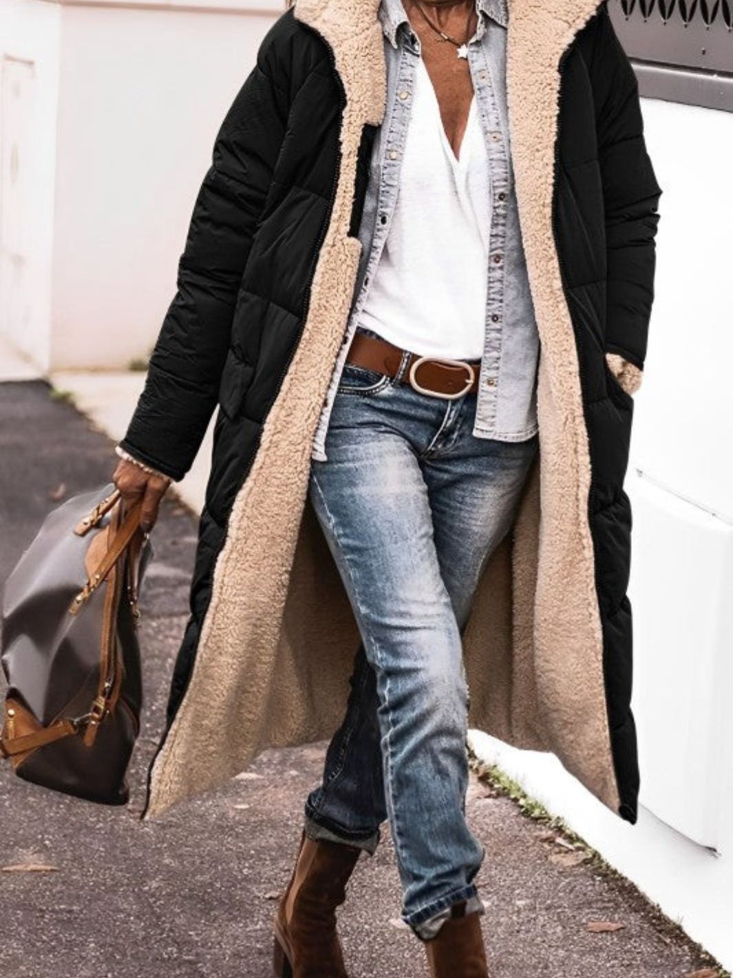 Damen Langer Mantel Für Winter | Kapuze & Freizeit