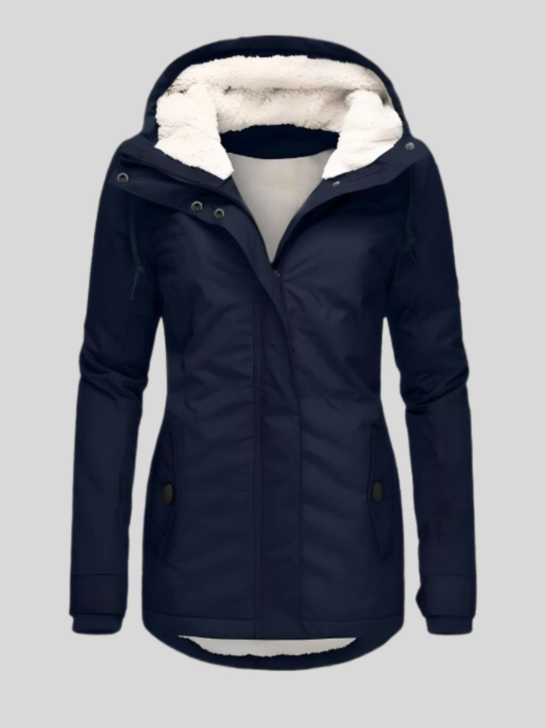 Damen Winterjacke Mit Kapuze | Lang & Gewatteter Kragen