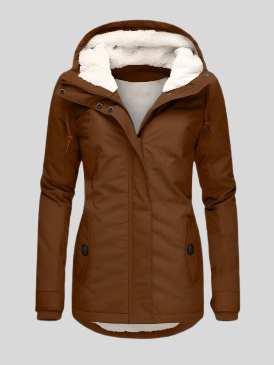 Damen Winterjacke Mit Kapuze | Lang & Gewatteter Kragen