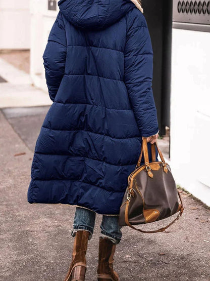 Damen Langer Mantel Für Winter | Kapuze & Freizeit