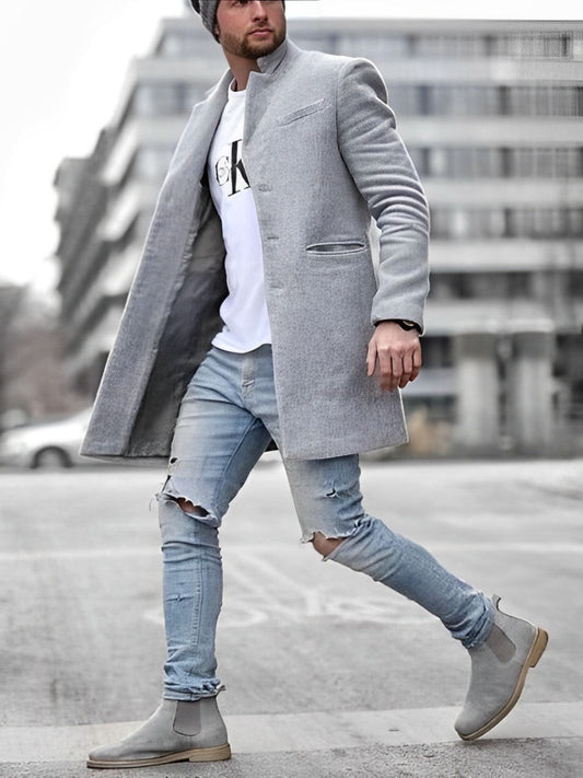 Herren Mantel Mit Knopfleiste | Zeitlos & Praktisch