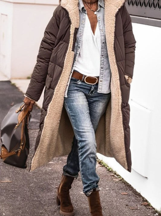 Damen Langer Mantel Für Winter | Kapuze & Freizeit